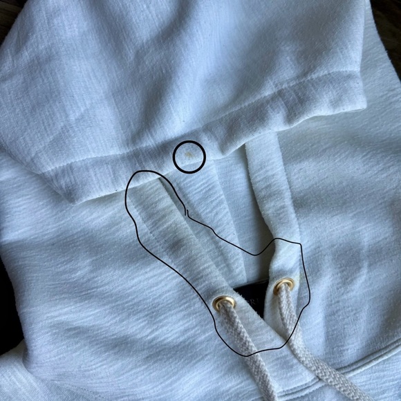 J.Crew White Short Sleeve Hoodie Sweatshirt Size XS - Picture 8 of 12